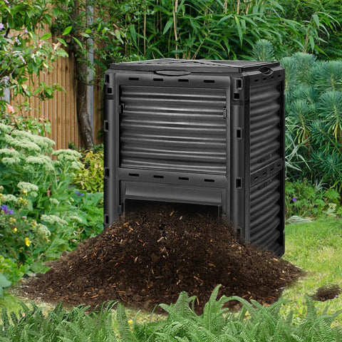 Outdoor Compost Bin 80 Gallon Aerated Compost Box With Top Flip Lid Large Capacity For Kitchen Waste and Garden Scraps