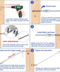 Installation guide with steps for Upgraded 40 Pack T316 Stainless Steel 180 Degree Adjustable Swage Lag Screws Left And Right