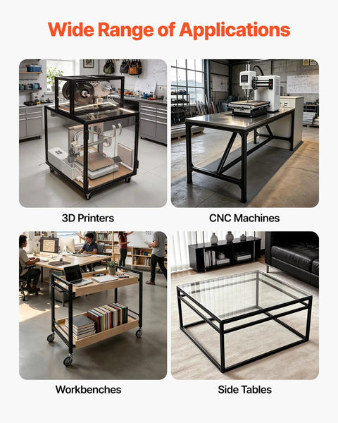 Four applications of Five Piece 2040 Aluminum Extrusion Profile Kit With 2000 Mm Length And Anodized Black V Slot Linear Rail