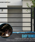 Heavy Duty 5/8 Inch Weld On Gate Hinges For Driveway And Fence Gates, Steel With Rust Resistant Black Powder Coat Finish, Built Tough For Outdoor Use, 4 Pack, Each Pair Supports Up To 300 Lb on welded black metal gate frame