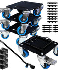 Heavy Duty Carbon Steel Furniture Dolly With 3000 Lb Capacity stacked with removable baffles and non-slip mats for easy appliance transport.