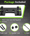 Inner Cam Bearing Installer And Puller Tool For Harley Twin Cam 88 96 103 110s, shown with components and black finish