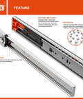 8 Inch No Slam Soft Close Drawer Slides Set Heavy Duty Side Mount Ball Bearing Rails For Kitchen Dresser Cabinet 100 Lb Capacity