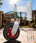 Heavy Duty 6 Inch Gate Wheel With Spring Loaded 600 Lb Capacity Gate Roller 360 Degree Swivel For Wooden And Metal Gates