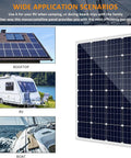 Complete 3000W 24V Solar Power Kit With 960W Panel Array showing rooftop, RV, and boat applications in off-grid settings.