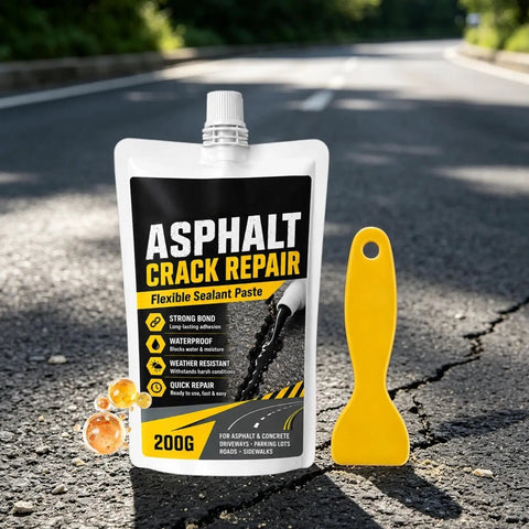Heavy Duty Concrete Crack Sealant Fast Drying Waterproof Filler For Outdoor Patios Driveways And Foundation Repair No Mess Application Goes Strong In Freezing Weather Tough As Nails Protection 200 Gram Kit with yellow application tool.