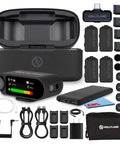Lark Max 2 Wireless Microphone System For Four People Dope All In One Bundle with chargers, cables, and adapters displayed.