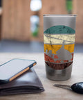 Retro Gyrocopter Aviation Insulated Stainless Steel Tumbler For Pilots And Flight Crews With A Vintage Gyrocopter Graphic on a table