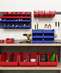 Heavy Duty Wall Mount Garage Storage Steel Louvered Rail System For AkroBins, Wall Bin Organizer with tools, 32 Inch Wide