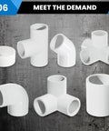 1 Inch 45 Degree PVC Elbow Fitting Two Way Connector Kit Schedule 40 Furniture Grade For DIY Furniture Garden Structures 10 Pack
