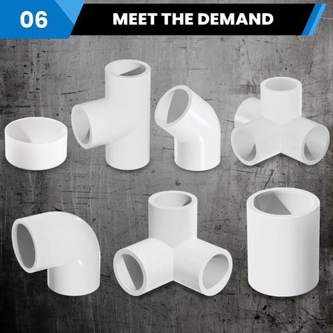 1 Inch 45 Degree PVC Elbow Fitting Two Way Connector Kit Schedule 40 Furniture Grade For DIY Furniture Garden Structures 10 Pack