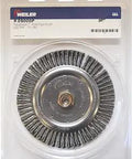 Front view of Roughneck Weld Cleaning Brush For Root Pass, 7 Inch Head, 0.020 Inch Steel Wire Fill, in retail pack.