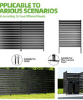 63 Inch High Black Privacy Screen For AC Units And Trash Cans, applicable to various scenarios including grass and cement floors.