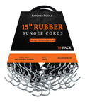 50 Pack 15 Inch Rubber Bungee Cords With Metal Hooks For Flatbed Trucks