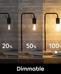 LUX Edison WiFi LED Smart Bulb 2700K Soft White dimming demonstration at 20, 50, and 100 percent. Dimmable A19 60W Equivalent.
