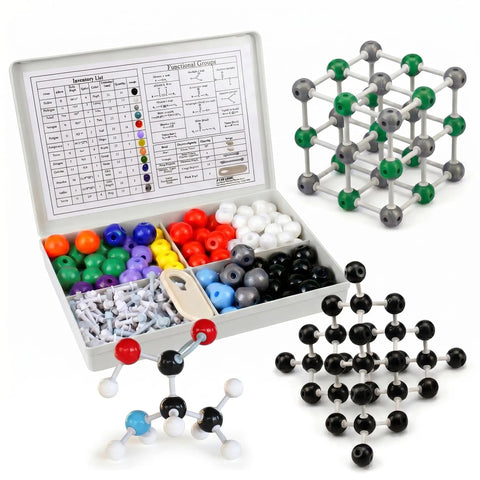 Hands On 240 Piece Molecular Model Kit For 3D Chemistry Visualization Of Organic And Inorganic Structures It Includes 86 Atoms And 153 Bonds With Remover Tool The Ultimate STEM Education Gift For Students And Teachers showing kit contents