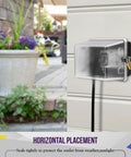 Extra Duty Weatherproof Outdoor Outlet Cover Enclosure For Decorator And GFCI Receptacles 1 Gang 6.1 By 3.4 By 2.8 Inch Clear Cover Horizontal