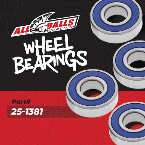 Honda Wheel Bearing Kit With Rubber Sealed Bearings, Type TC Double, ABEC3 High Speed Precision in blue and silver