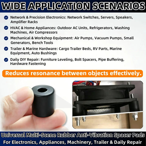 Image showing 12 Pcs Round Rubber Spacers And Bushings 0.8 Inch OD 0.3 Inch ID 0.8 Inch Thick Washer in use for mechanical repair.