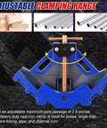 Cast Iron Welding Angle Clamp With 90 Degree Right Angle Design Built Tough Heavy Duty Two Axis Corner Clamp shown with materials