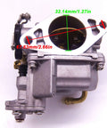 Close-up of carburetor for Mercury Mercruiser Quicksilver 8HP 9.9HP 4-stroke outboard engines, OEM numbers visible