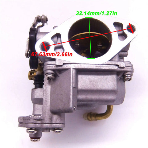Close-up of carburetor for Mercury Mercruiser Quicksilver 8HP 9.9HP 4-stroke outboard engines, OEM numbers visible