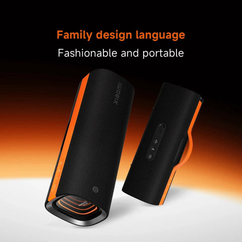 Boom Out Loud Party Bluetooth Speaker 50W Power, Waterproof Portable Wireless Audio, 26 Hour Playtime For Outdoor Ragers Sync Up To 100 Units Super Cool Design in black and orange.