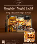 Beginner Friendly DIY Miniature Dollhouse Kit With LED Lights For Adults showcasing a cozy bakery studio with bright lighting