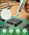 Pro Grade No Clean Rosin Flux Paste And Desoldering Wick Kit for Electronics Repair on PCB with soldering flux application