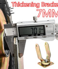 Measuring 7mm thickening bracket for Heavy Duty 2 Pack Of 8 Inch And 10 Inch Rubber Casters With Side Brakes.