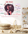 Black Girl Wall Decal With Inspirational Quote And Butterfly Sticker For Afro Woman Bedroom Playroom And Classroom Decor Motivational Wall Art For Kids And Photography Props Vibe, featuring colorful text and butterflies.