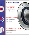 Close-up of Upgraded Washer Tub Stem And Seal Repair Kit Fits Cross Reference Numbers with a stainless steel body and rubber seal.