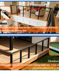 Premium 8ft Black Cable Railing Handrail Kit With Four Pieces Of Heavy Duty 304 Stainless Steel Deck Top Guardrails featuring sleek matte finish indoors.