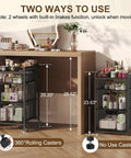 Rolling Makeup Cart Organizer with Three Drawers for Cosmetics and Skincare, shown under a desk with swivel wheels.