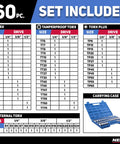 60-Piece Master Torx Bit Socket And External Torx Socket Set In S2 And Cr-V Steel, Supreme Torque Output, includes carrying case