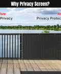 Heavy Duty Fence Privacy Screen 3ft X 50ft 150 GSM Mesh Windscreen with Brass Grommets installed on deck