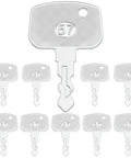Ten Pack Ignition Keys For Kubota Tractors And Loaders PL501-68920 Fits RTV900 RTV500 BX1850 SVL90 SVL75 arranged in a semi-circle