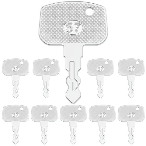 Ten Pack Ignition Keys For Kubota Tractors And Loaders PL501-68920 Fits RTV900 RTV500 BX1850 SVL90 SVL75 arranged in a semi-circle