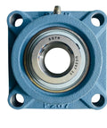 Heavy Duty UCF207-20 Square Flange Pillow Block Bearing 1 1/4 Inch Bore Self Aligning Industrial Grade Chrome Steel And Solid Cast Iron Housing 2 Pack Built To Last For Heavy Machinery And Conveyor Systems Rugged Performance