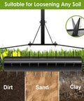 Rolling Lawn Aerator 23 Inch with Heavy Duty 2 Inch Star Shaped Spikes for dirt, sand, and clay