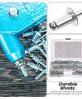 Aluminum Blind Rivets Kit With Long Grip Flange Fasteners 140 Piece Pop Rivets Assortment In A Handy Storage Case