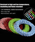 Top Notch 22Awg Yellow Green Fep Insulated Twisted Pair Wire 600V Tinned Copper Flexible High Temperature Cable For Led Lighting Solar Panels And Industrial Controls Brings Badass Durability And Runs Rock Solid On Rough Jobs 50 Feet Spool in colorful twisted pairs.
