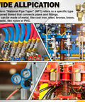 90 Piece Brass NPT Pipe Fittings Kit showing couplings and bushings for DIY plumbing with gauges and colorful pipes.