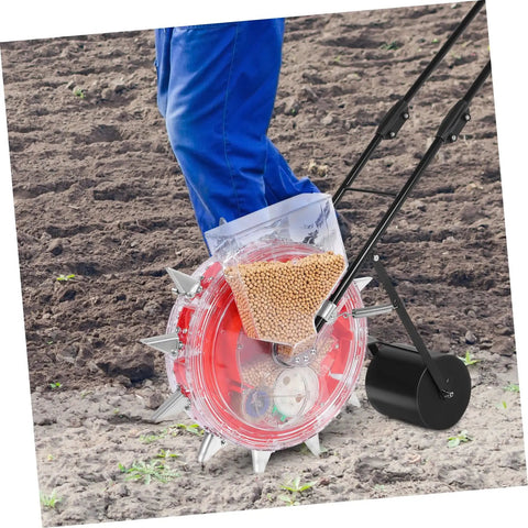 Manual Seeder And Fertilizer Spreader Tool For Lawn Care No Back Bending Ergonomic Hand Push Garden Roller With Seed And Fertilizer In One