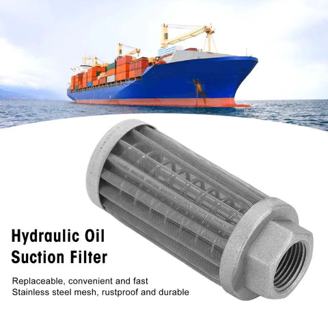 Heavy Duty Stainless Steel Mesh Oil Filter for Hydraulic Suction and Fuel Strainer Tube Connections High Efficiency Pollution Filtration to Improve Fuel Quality Reduce Friction and Wear Extend Engine Life
