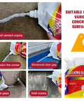 Concrete Crack Repair Sealant Waterproof Caulking Glue Quick Dry Sealing Adhesive 1 Pack 500g applied to concrete surfaces