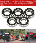 Six 6202RS sealed ball bearings for minibike wheels front and rear