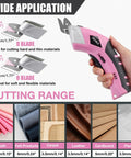Hot 4V Cordless Electric Scissors With 3 Sharp Blades For Fabric And Cardboard cutting range and blade types for various materials.