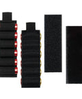4 Pack Shotgun Shell Side Saddle Carrier For 12 And 20 Gauge Nylon MOLLE Buttstock Holder With Adhesive Back Sticker Black Holds 6 Rounds Per Carrier