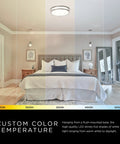 Bedroom with Dual Head Flush Mount LED Ceiling Light Fixture Black Modern Farmhouse Hallway Lighting Energy Efficient LED